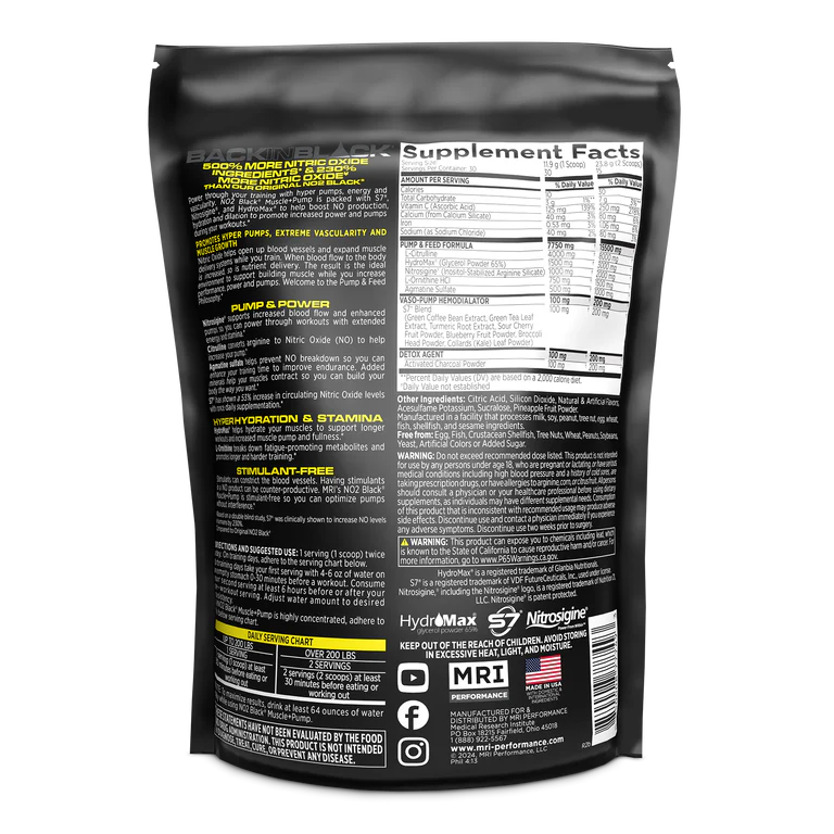 NO2 Black Muscle + Pump Nitric Oxide