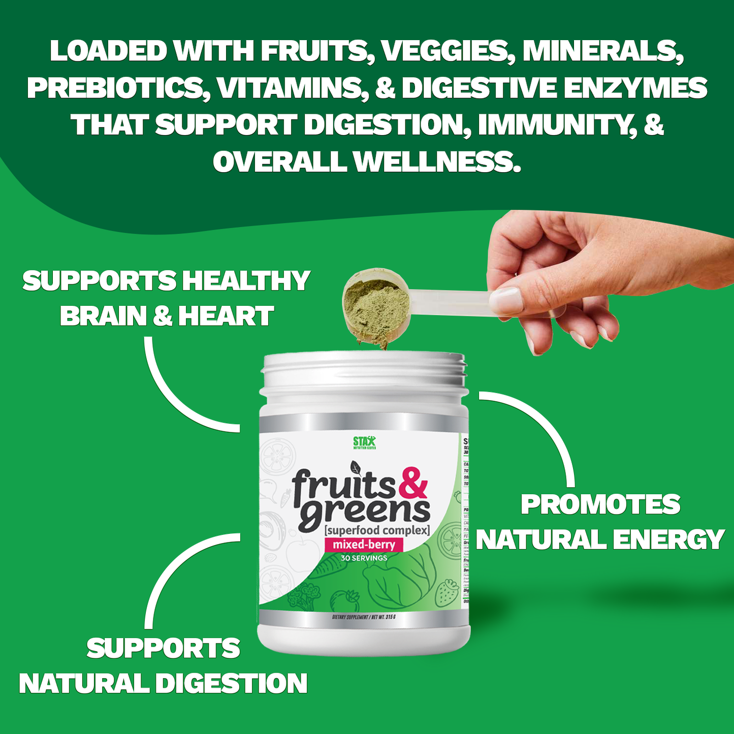 Fruits & Greens Superfood Complex (Mixed Berry)