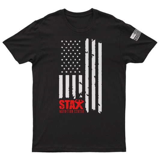 Black Frost American Flag Tee-Stax Nutrition Center